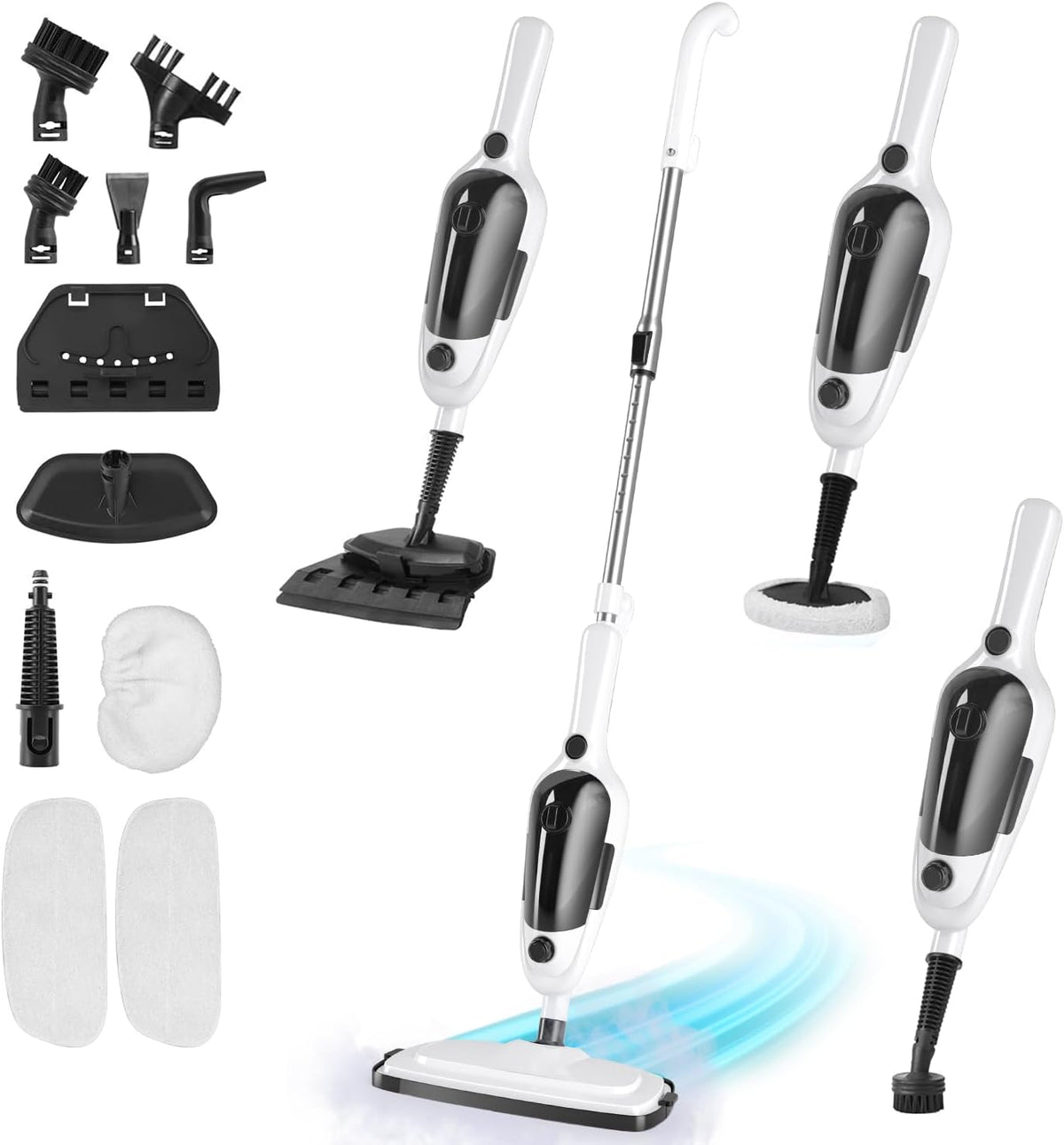 11-In-1 Steam Mop, Powerful Handheld Steam Cleaner for Home with 23FT Cord