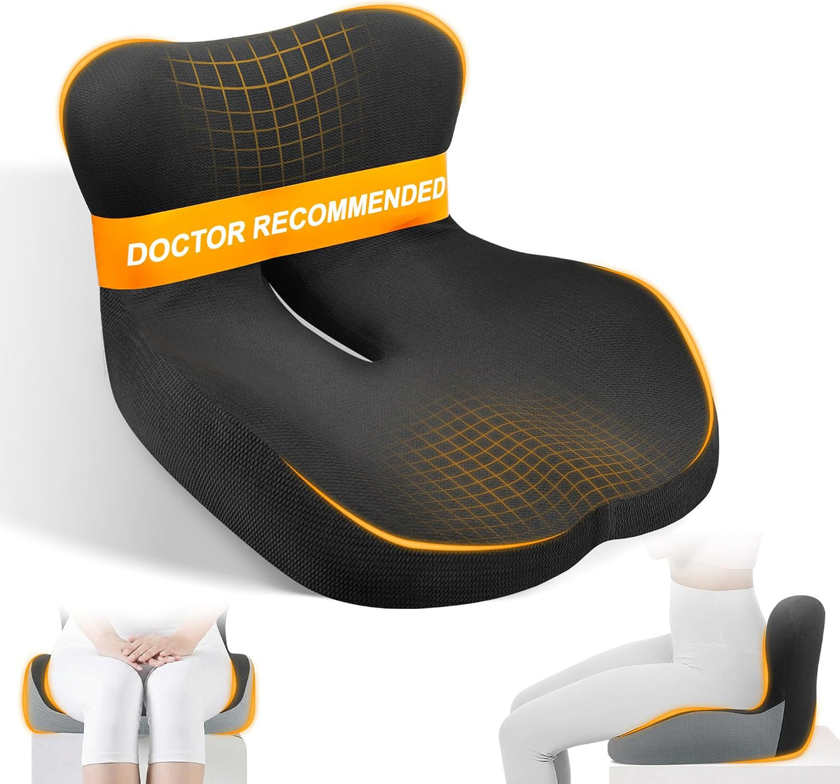 Allaboutsla Car Seat Cushion with Lumbar Support Pillow, Car Back Support