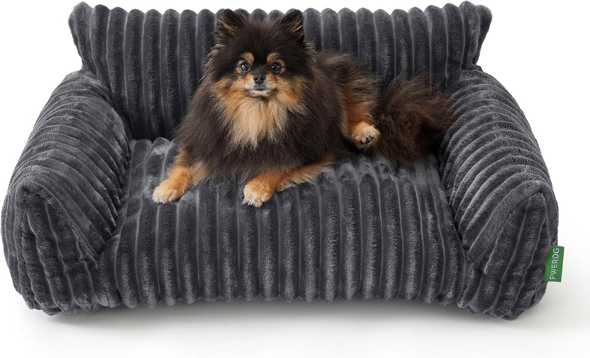 Cute Couch Bed for Pets, Supportive Cat Sofa for Indoor Cats, Small Dog Sofa Bed for Small Dogs, Grey, 24 Inches