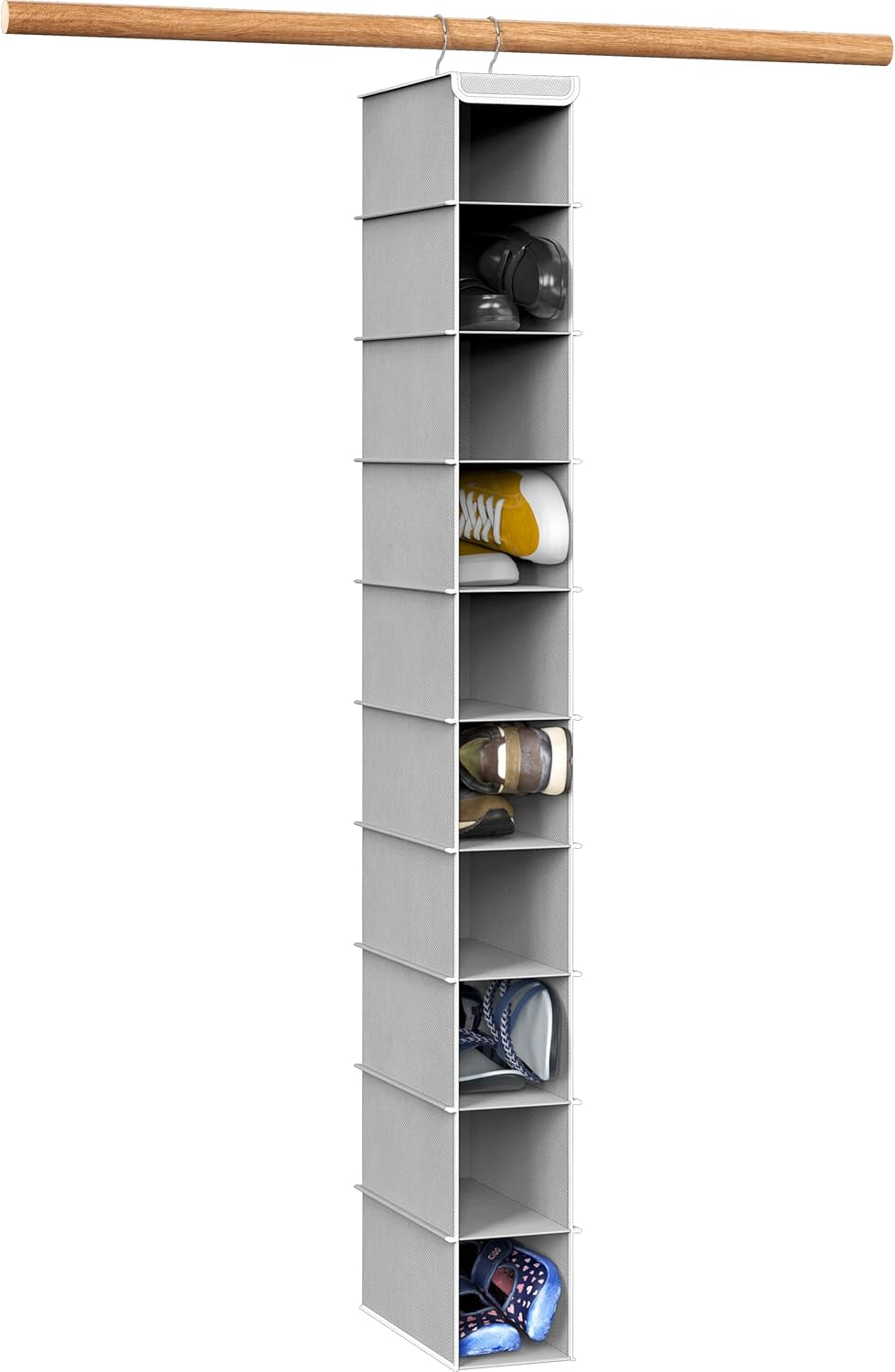Simple Houseware 10 Shelves Closet Hanging Shoe Organizer, Gray
