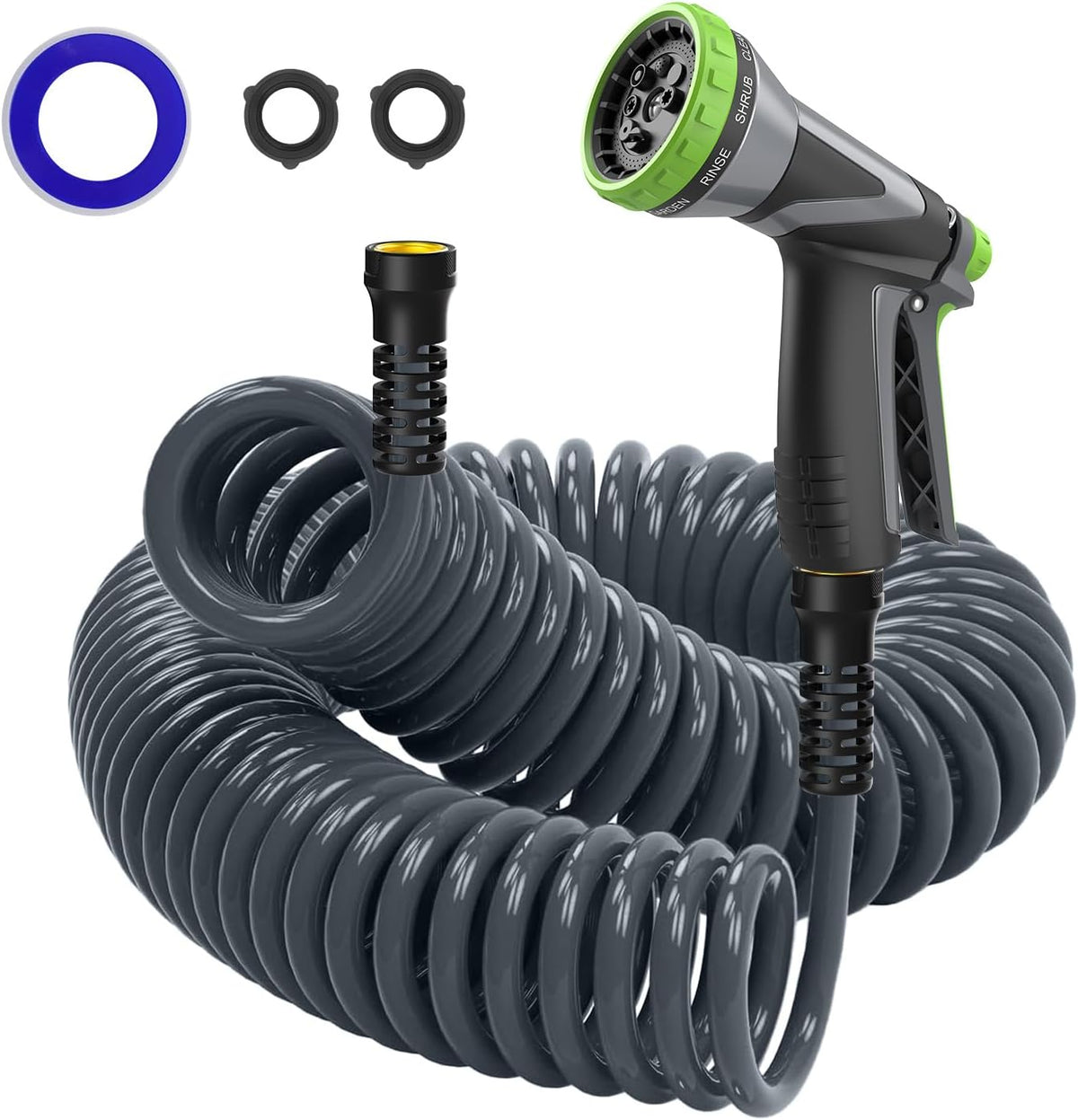 Coil Hose,3/8" EVA Coil Garden Hose 25 Ft,Curly Water Hose Lightweight
