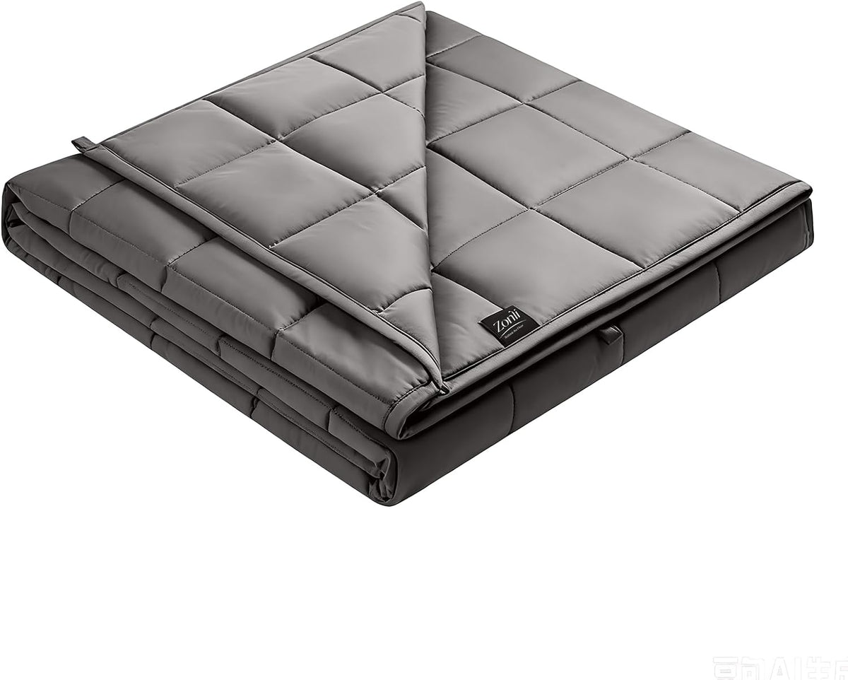 Zonli Cooling Weighted Blanket for Hot Sleepers, Queen 60"X80" 20Lbs, Grey