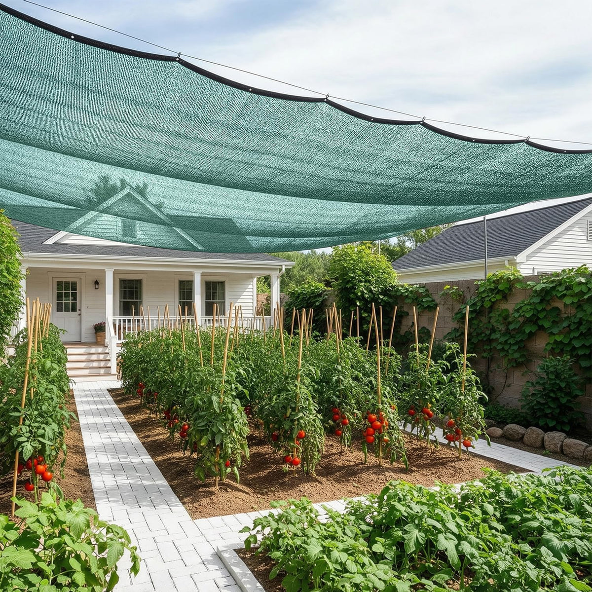 SUNNY GUARD Sun Shade Cloth, 10 X 20 FT Green HDPE Mesh