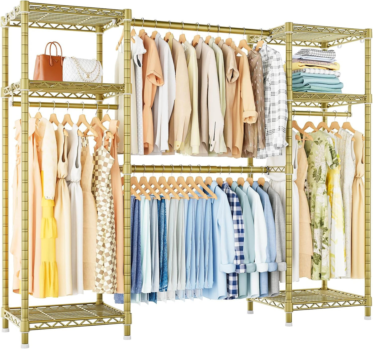 Ulif E7 Garment Rack, Heavy Duty Clothes Storage System with Extendable Rod