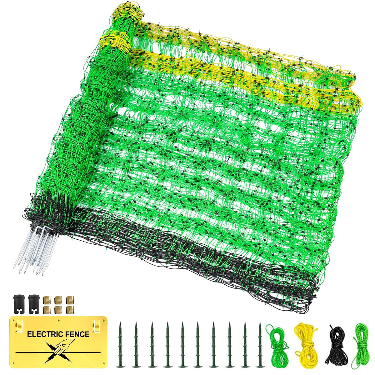 Electric Fence Netting, 35.4" H X 164' L, Portable Livestock Nets Mesh for Hog, Dogs, Deer, Goats, Electric Fencing for Backyards, Homesteaders, Farms, Ranches, Gardens