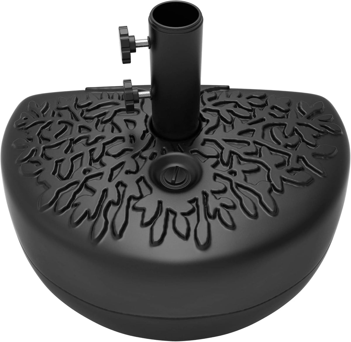 Half round Umbrella Base - 34Lb Fillable Freestanding Semicircle Umbrella Stand for Outdoor Use on Patios, Balconies or Decks by Pure Garden (Black)