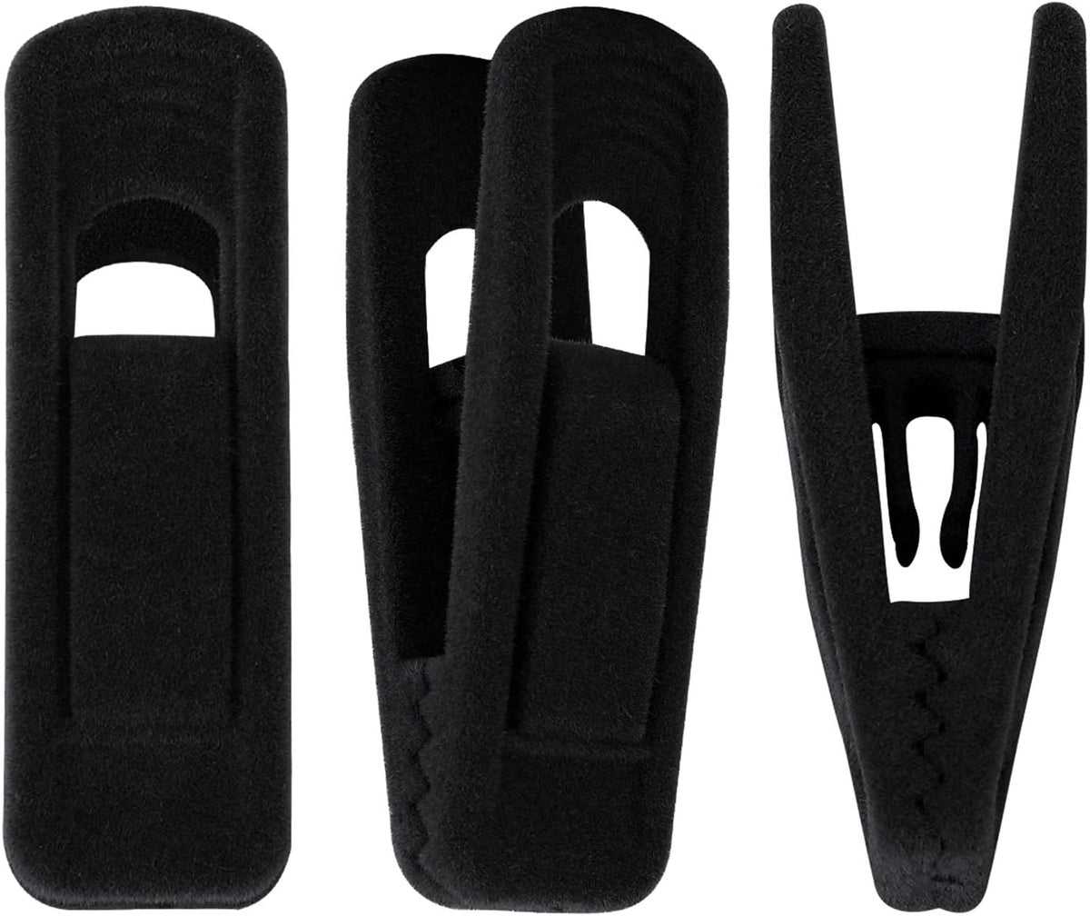Trgowaul Thin Velvet Hangers Clips, Strong Finger Clips Perfect for Pants (20Pc, Black)