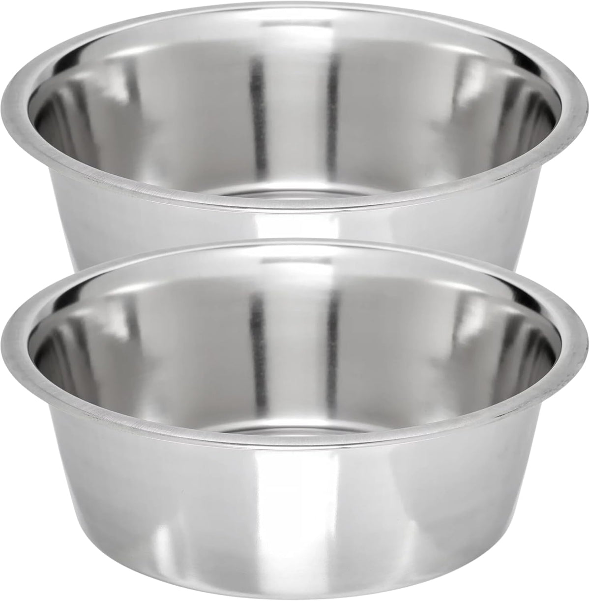Stainless Steel Dog Bowl 2-Pack (10 Inch Diameter) Pet Feeder Bowls 10 Cup