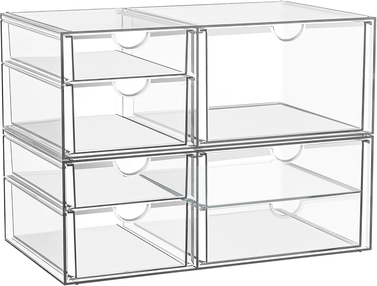 Stackable Storage Drawers, Acrylic Organizers,7 Drawers
