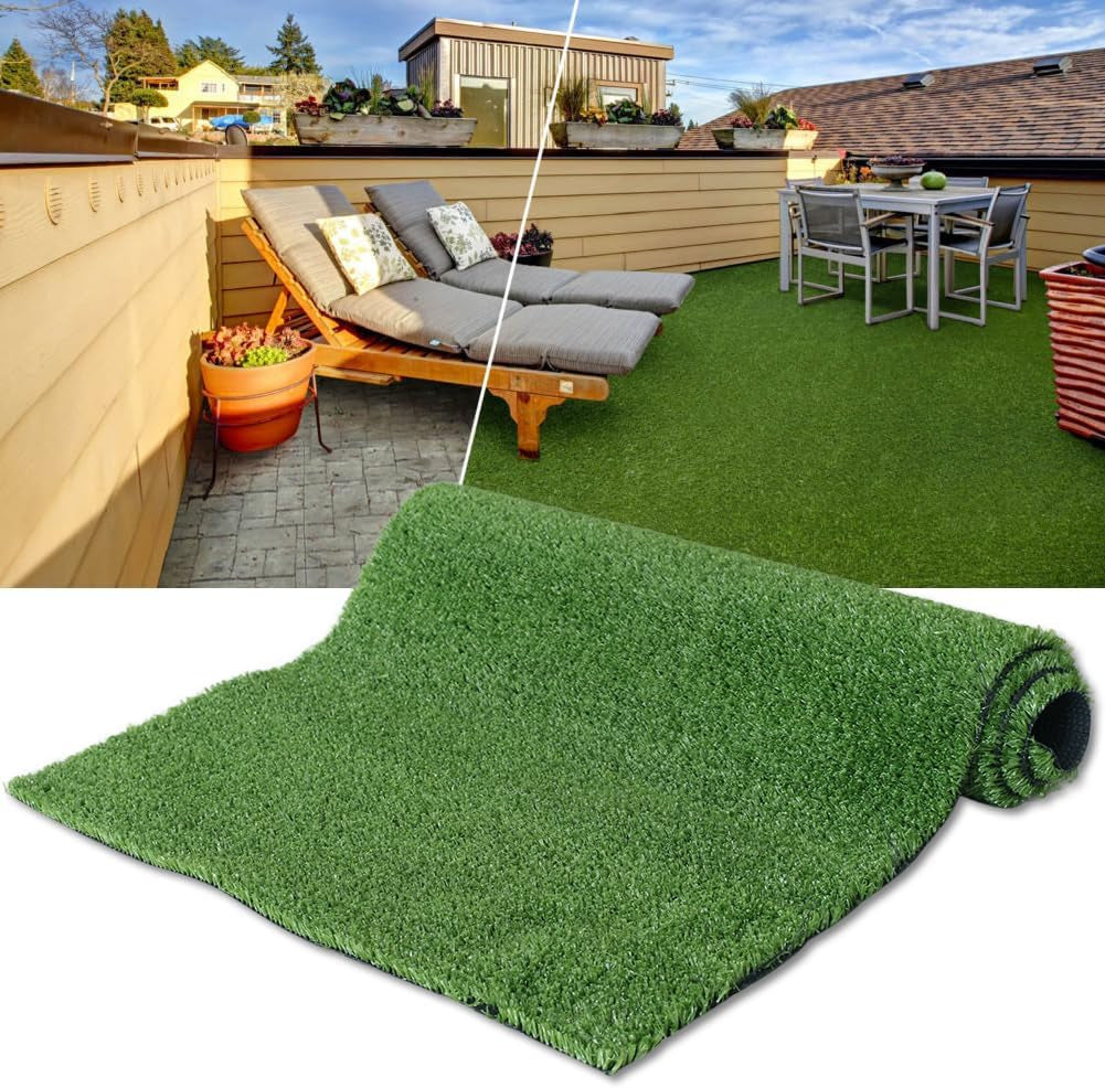 Artificial Turf Grass Outdoor Rug for Dogs, Patio with Drainage, 4X6 Ft