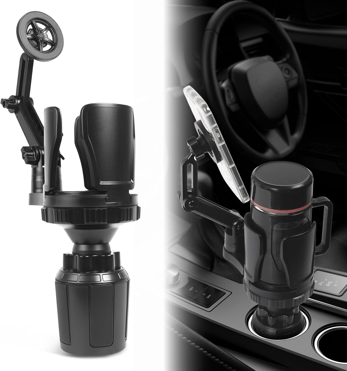 Frani Car Cup Holder Expander with Magnetic Phone Mount