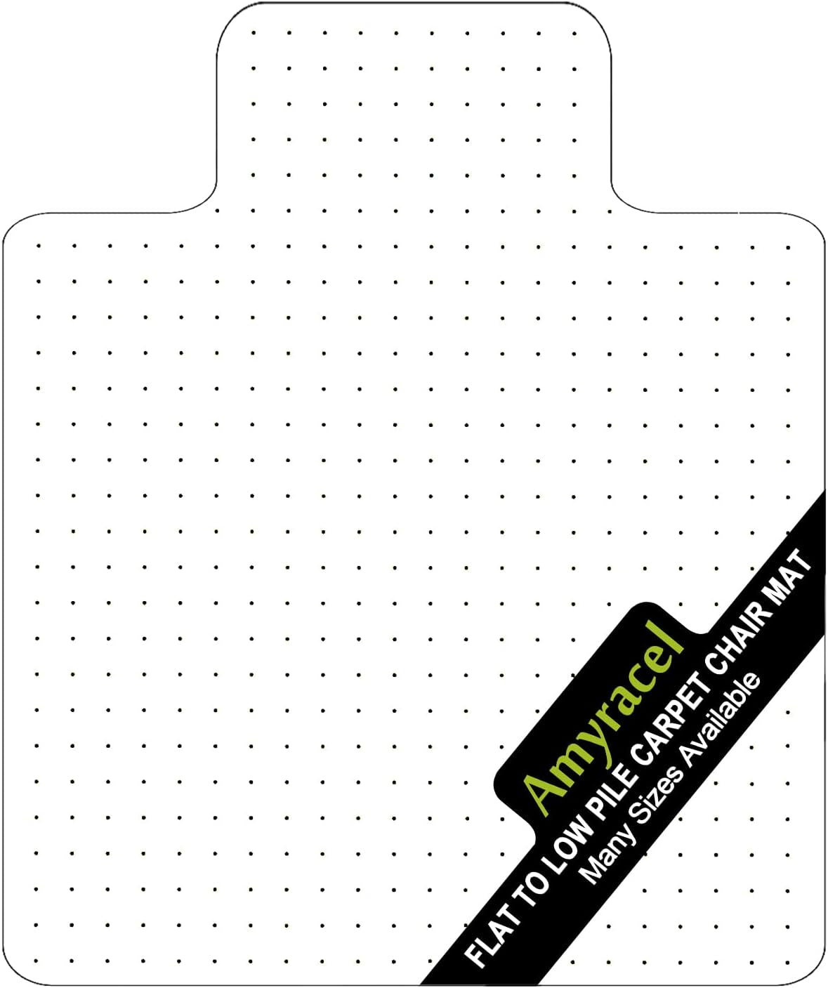 Amyracel Low Pile Carpet Chair Mat, 48'' X 36'' Thick Sturdy Computer Desk Chair Mat for Carpeted Floors, Easy Glide Rolling Plastic Floor Mat for Office Chair on Carpet (36'' X 48'' with Lip) Clear