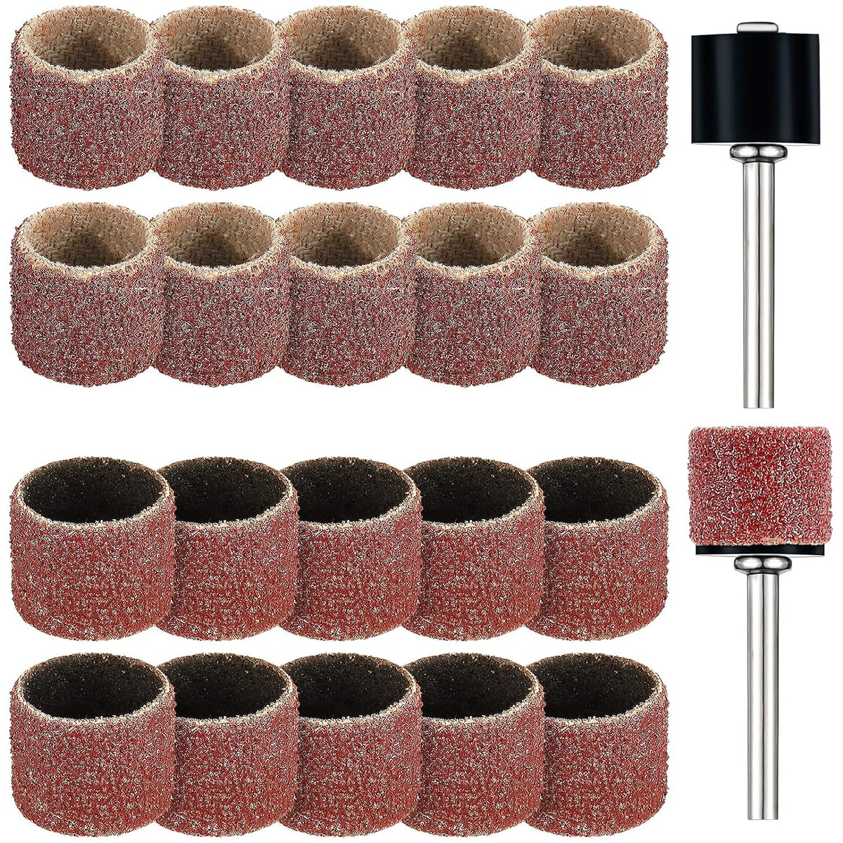 Leelosp 22Pcs Dog Nail Grinder Bands Drums,1/2 Inch 60 Grit and 100 Grit