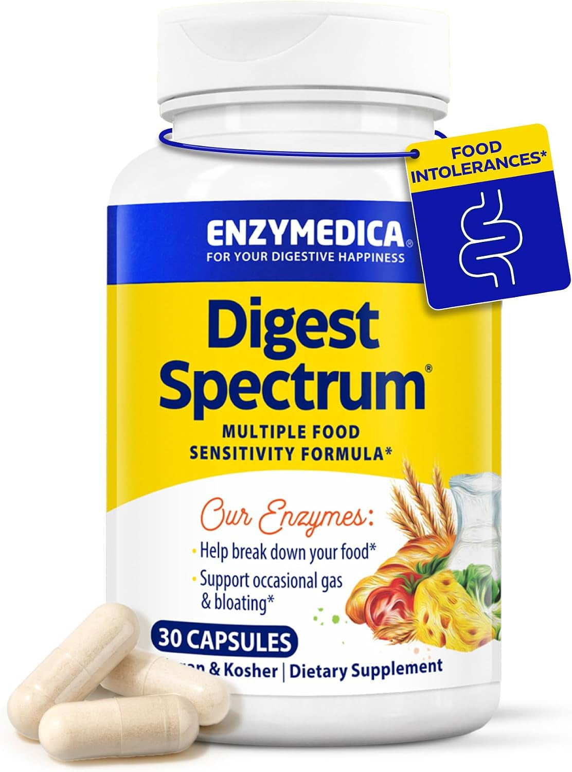 Enzymedica Digest Spectrum - Helps Gas & Bloating - 30 Capsules