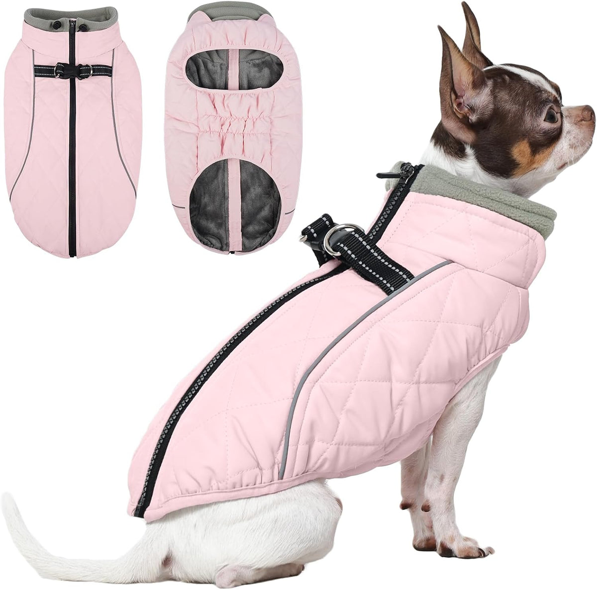 QBLEEV Dog Coat for Small Dogs, Winter Warm Fleece Vest with Adjustable Fit