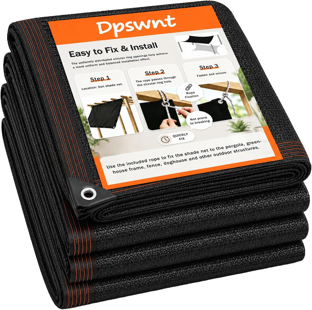 Shade Cloth for Garden, 90% Shade Tarp with Grommets, 10X20Ft
