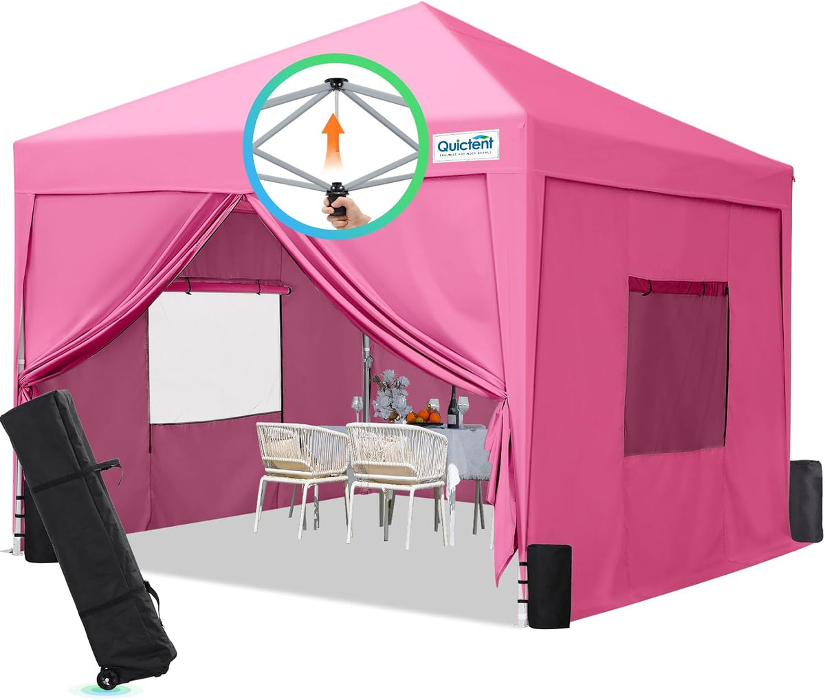 Quictent Privacy 10X10 Pop up Canopy with 4 Sidewalls & Mesh Windows