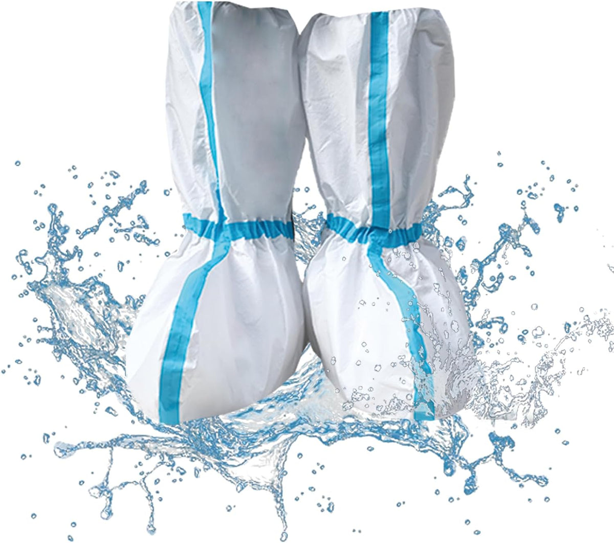 14 PCS(7 Pairs) Hazmat Shoe Covers Disposable & Boot Foot Covers,Reusable,Non-Slip,Waterproof for Booties White 18Inches Tall