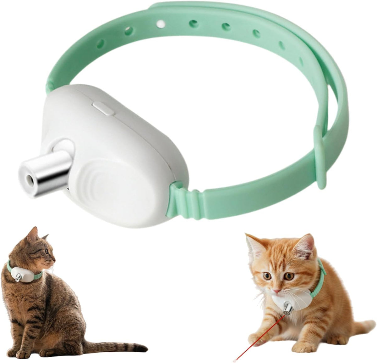 Cat Toys, Cat Collar with Red LED Light, USB Rechargeable, 3 Light Modes