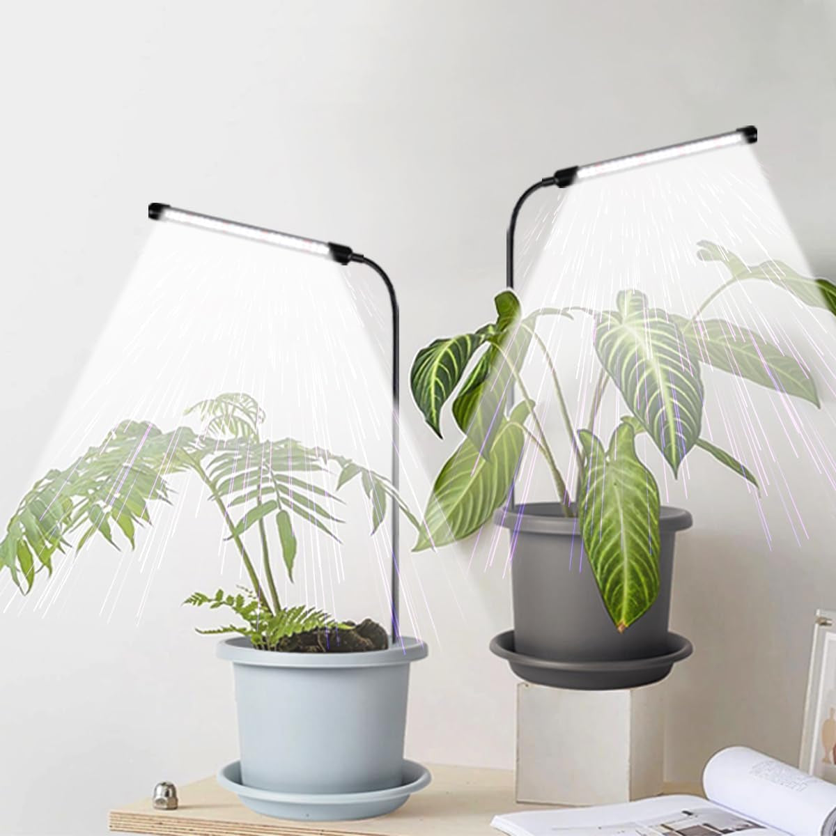 2-Pack Grow Light, 6000K Full Spectrum Growing Lamp for Indoor Plants