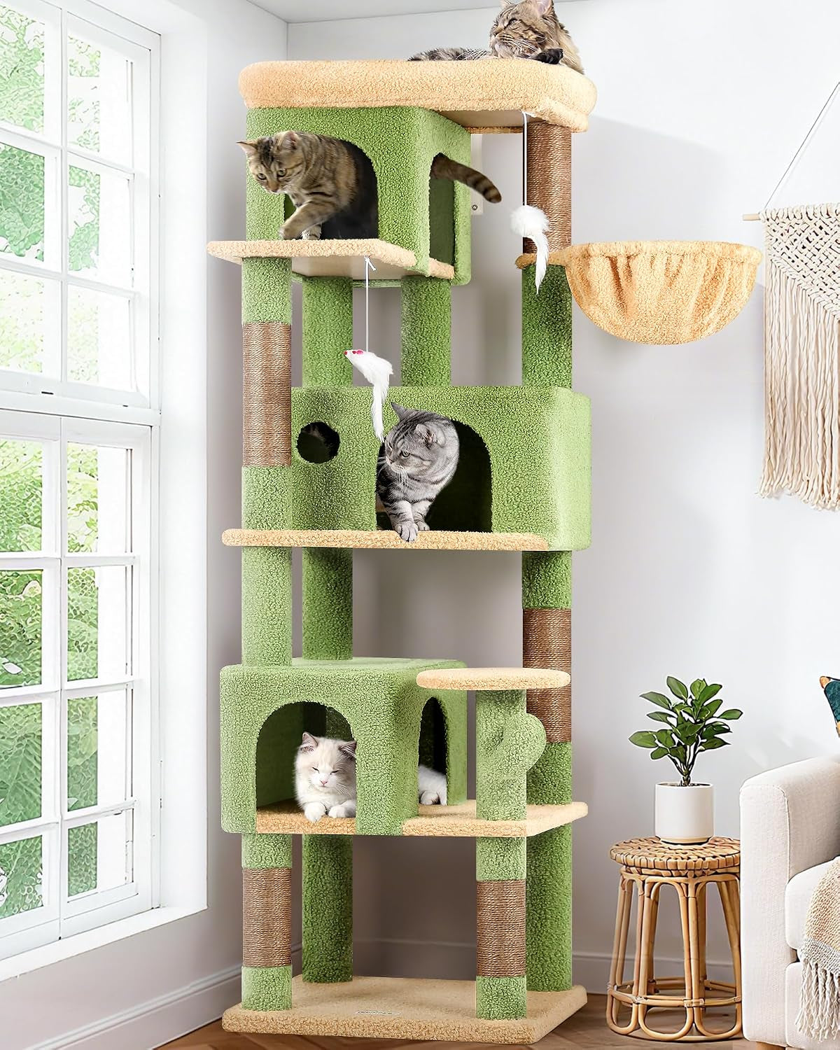 Globlazer F66 Cactus Corner Cat Tree, 66In Multi-Level Climbing Tower