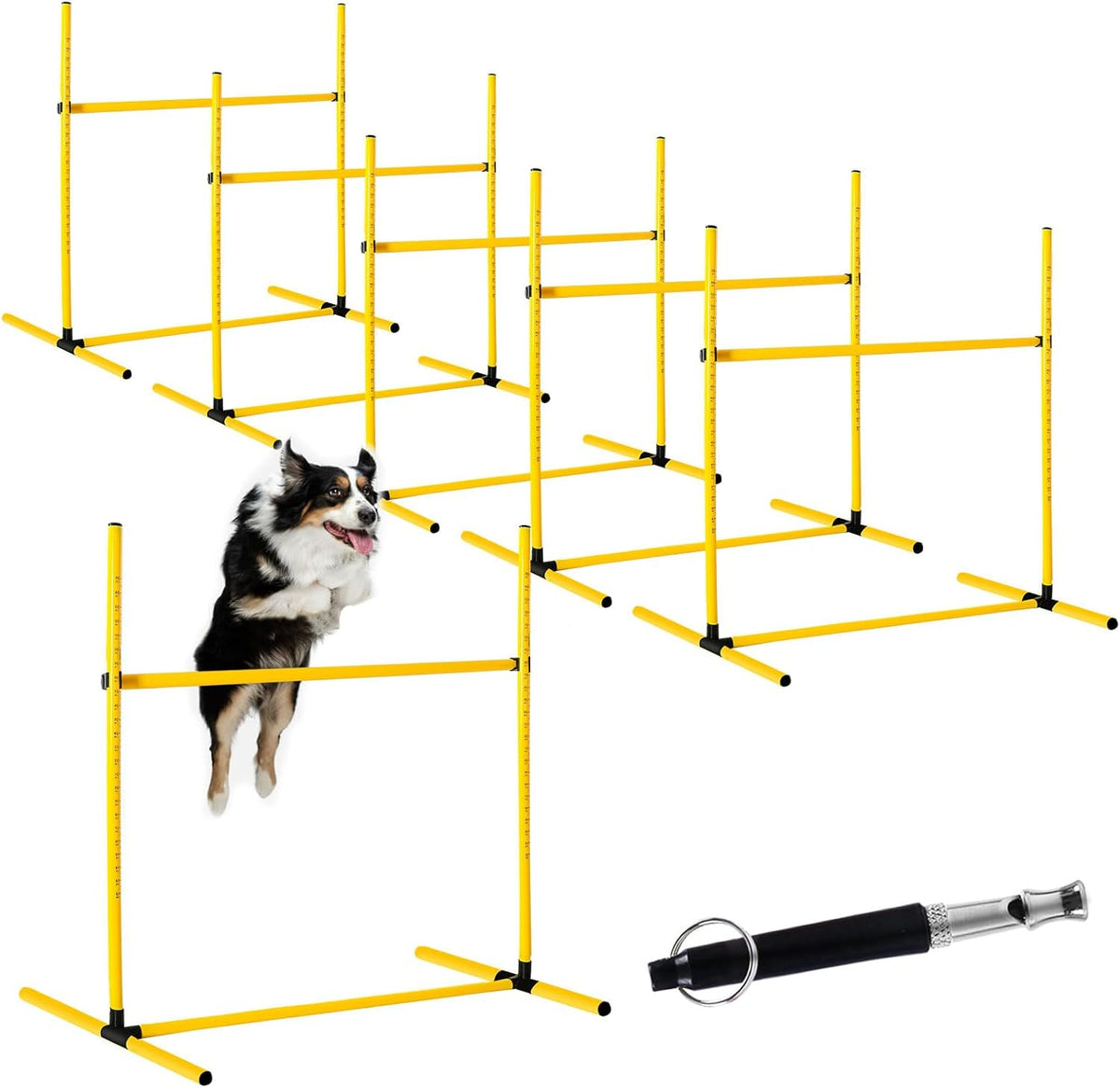 Halloscume 6 Pcs Dog Agility Training Jumps Hurdles,Yellow