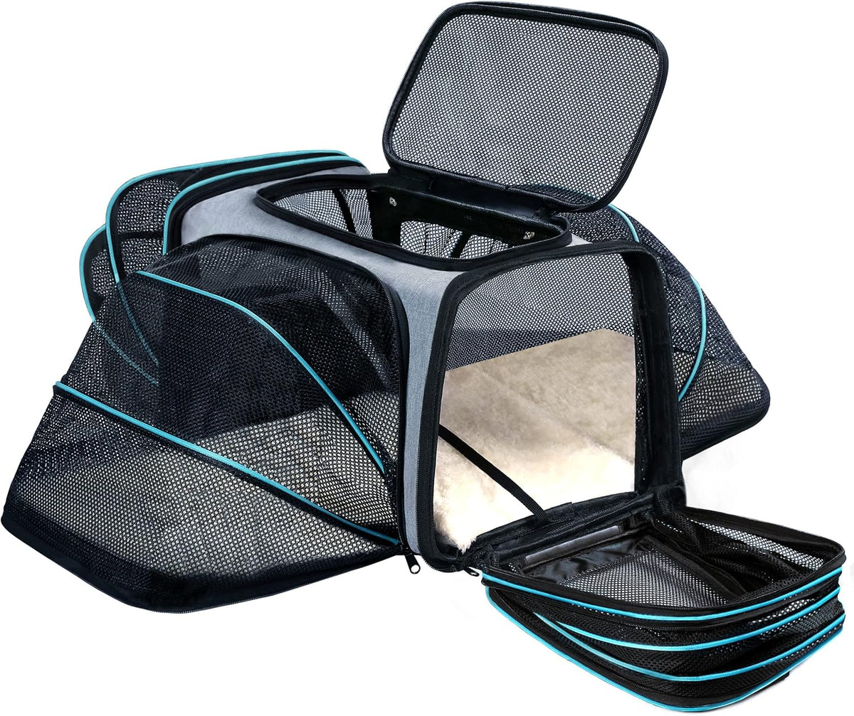 Cat Dog Airline Approved Expandable Pet Carrier for Small Pets