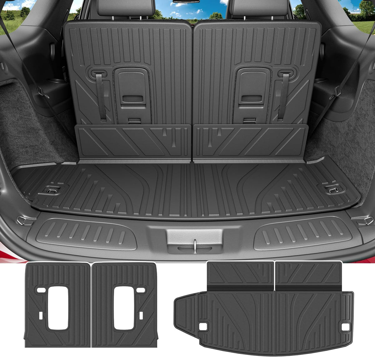 Powoq Cargo Mat 3Rd Backrest Mat Compatible with 2016-2026 Dodge Durango