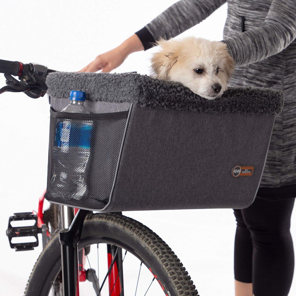 K&H Dog Bike Basket, Travel Bicycle Basket for Pets, Front Mount, 16X12X10