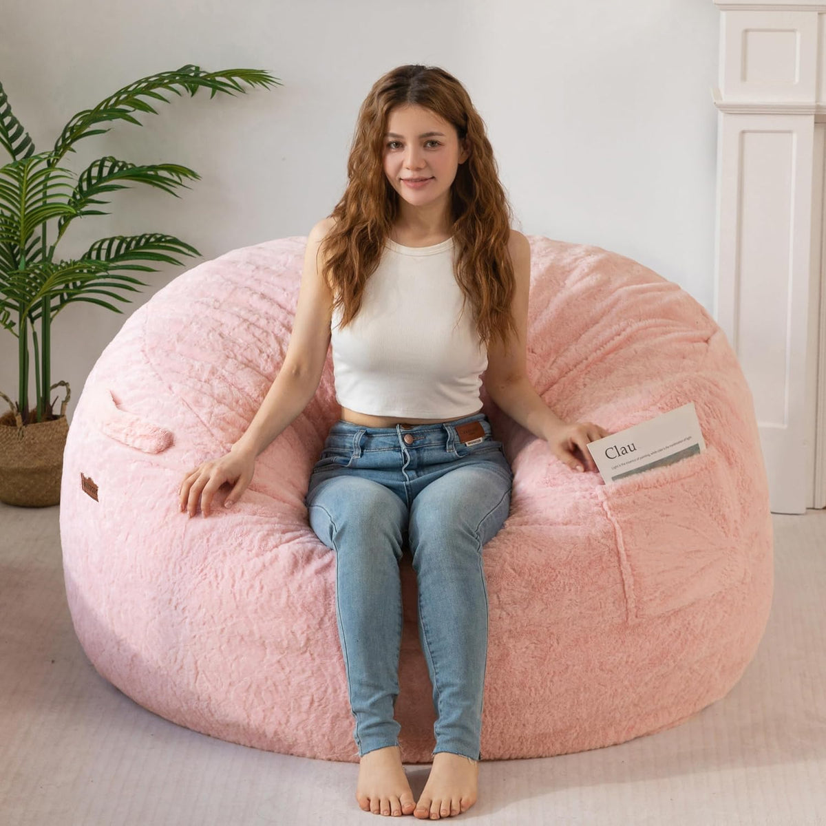 MAXYOYO Bean Bag Chair, Soft Bean Bag Sofa with Supportive Foam Filling