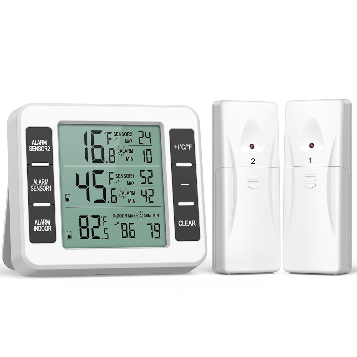 AMIR Refrigerator Thermometer, Wireless Indoor Outdoor Freezer Thermometer