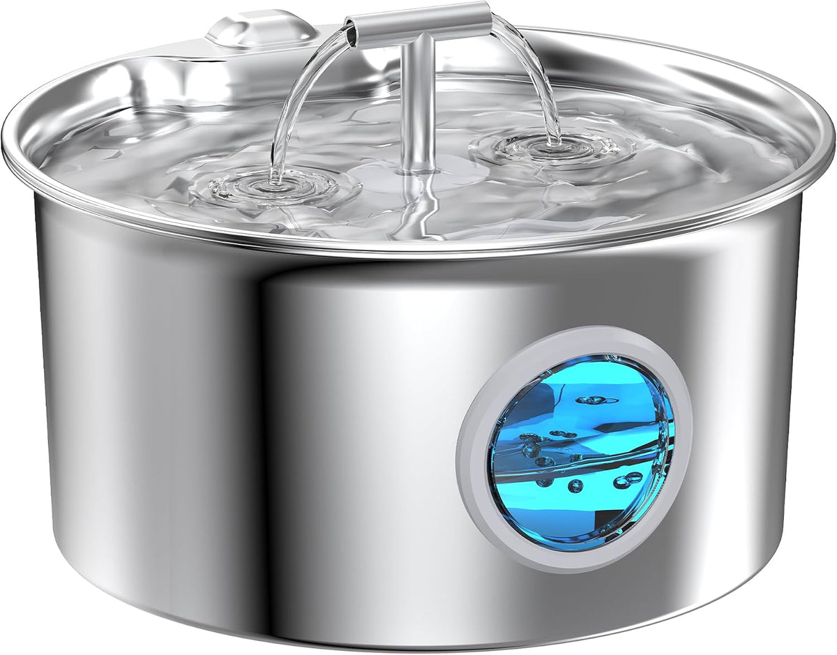 Cat Water Fountain Stainless Steel: 2.6L/88Oz Cat Drinking Fountain
