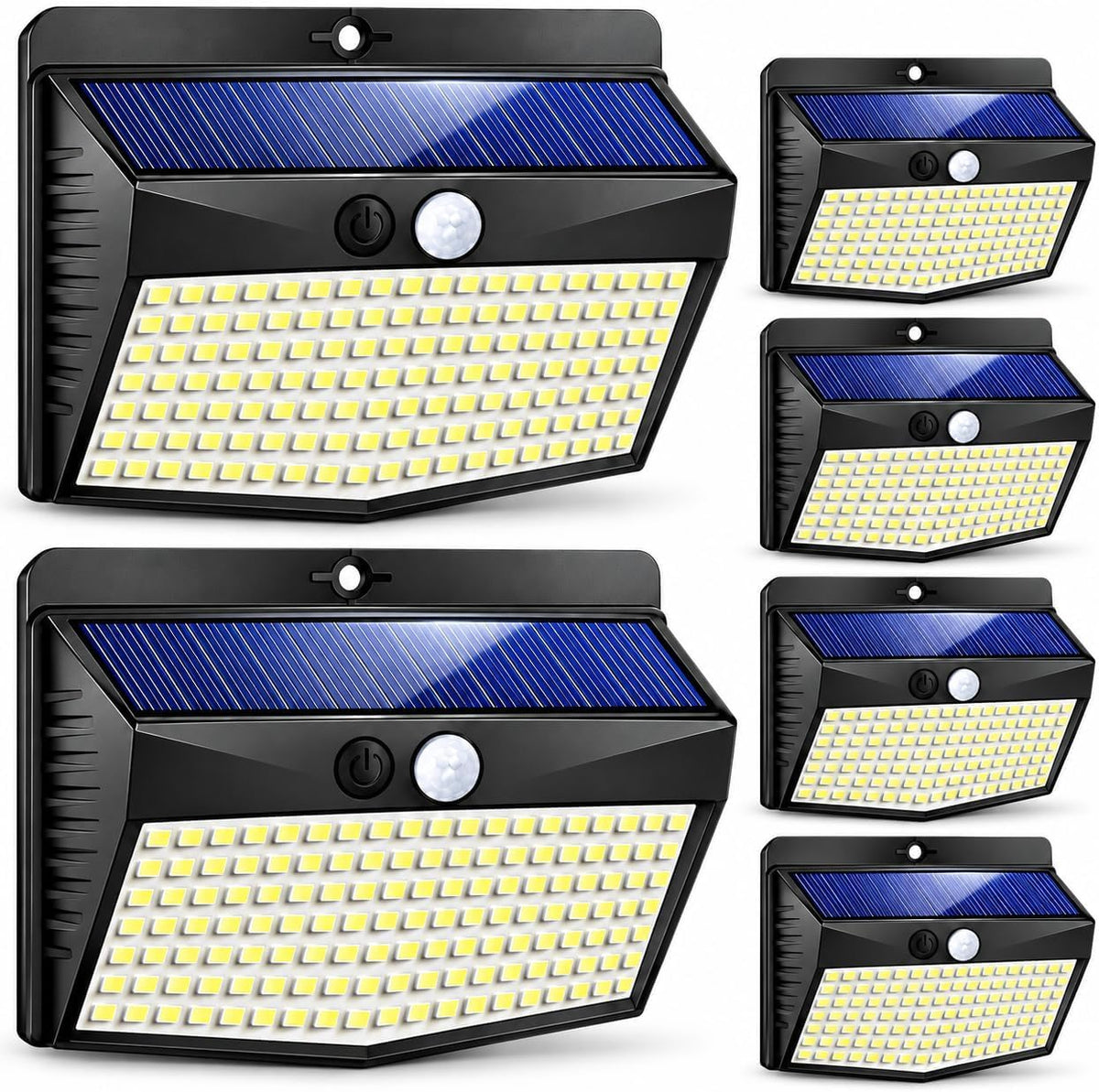 Peasur Solar Motion Sensor Outdoor Lights 6 Pack, 168 LED, Cool White