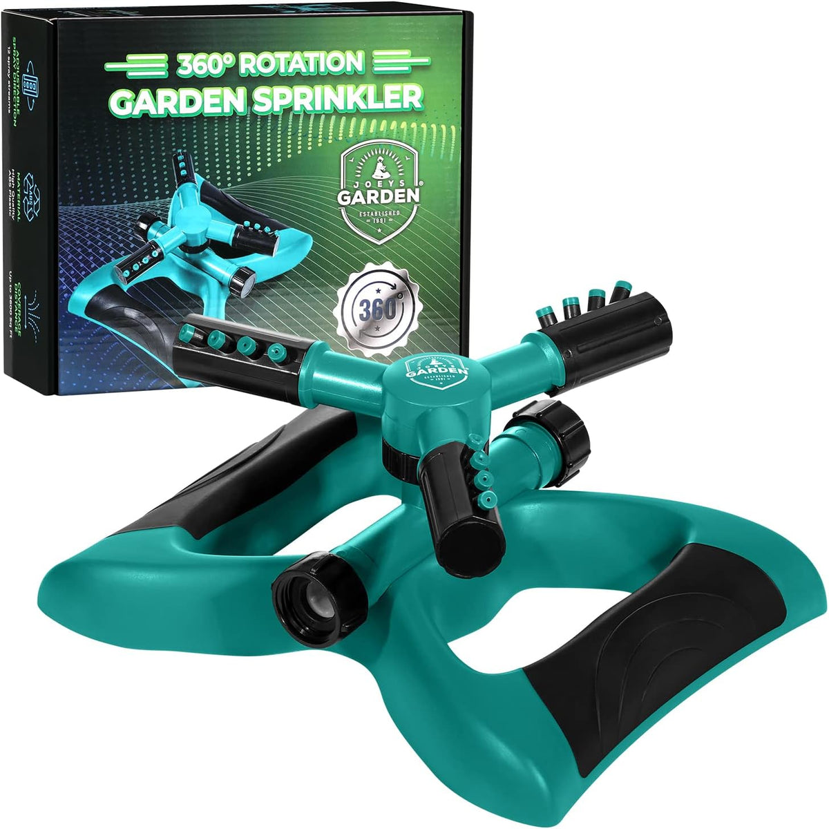 Sprinklers for Yard - 360° Rotating Lawn Sprinkler, Heavy Duty Weighted
