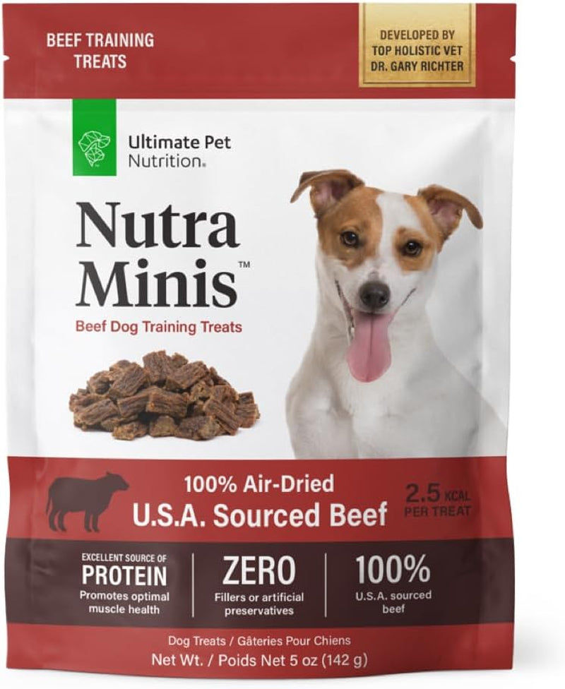 ULTIMATE PET NUTRITION Nutra Minis Air-Dried Dog Training Treats, Beef