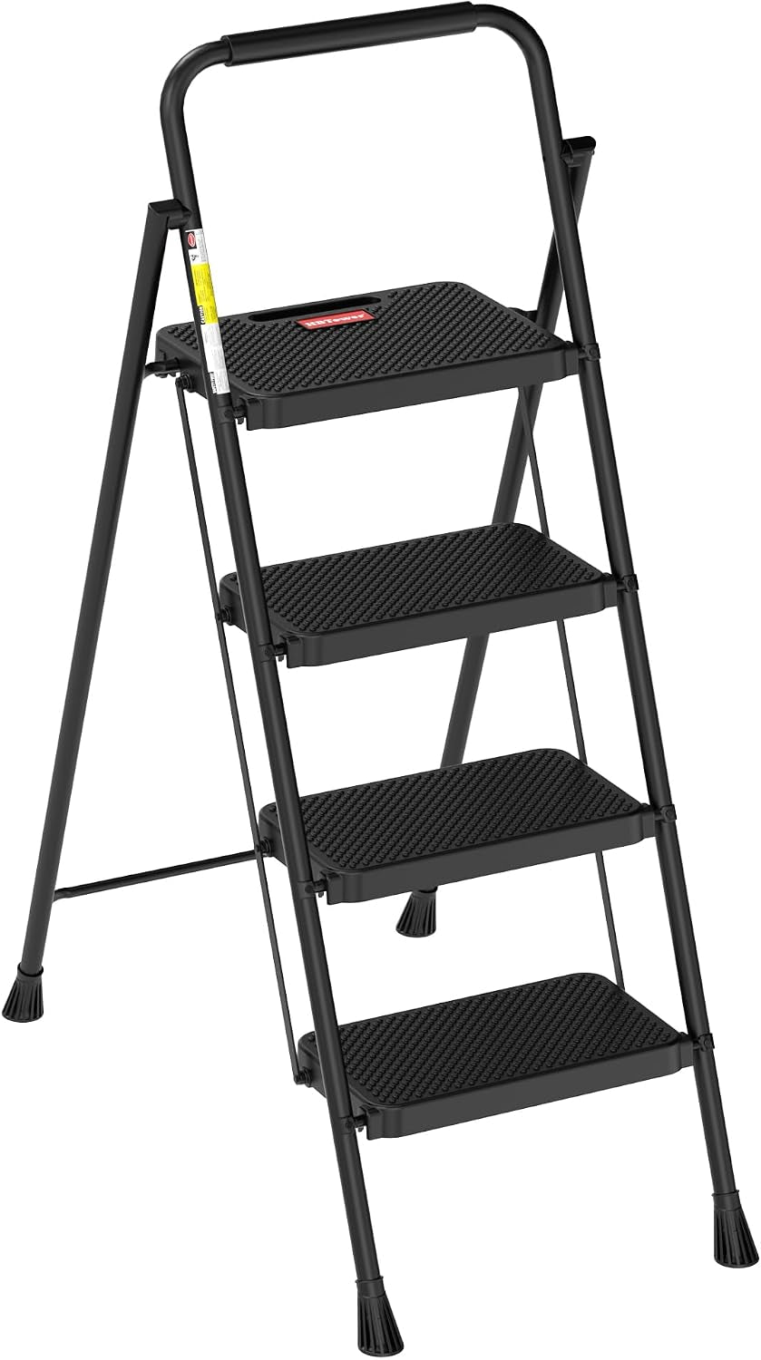 Hbtower Step Ladder, 4 Step Ladder Folding Step Stool with Anti-Slip Pedal