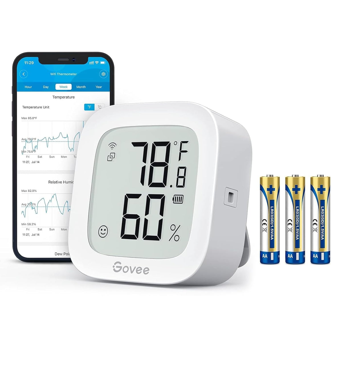Govee Wifi Thermometer Hygrometer H5103 with Electronic Ink Display