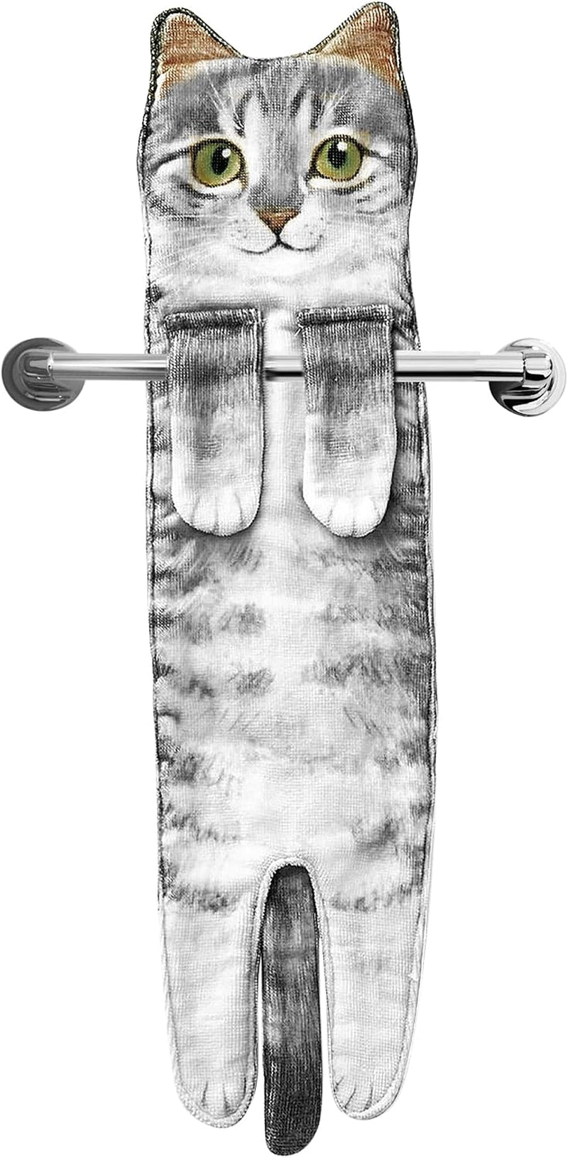 Funny Cat Hand Towel for Bathroom Kitchen, Hanging Decor Gifts for Women