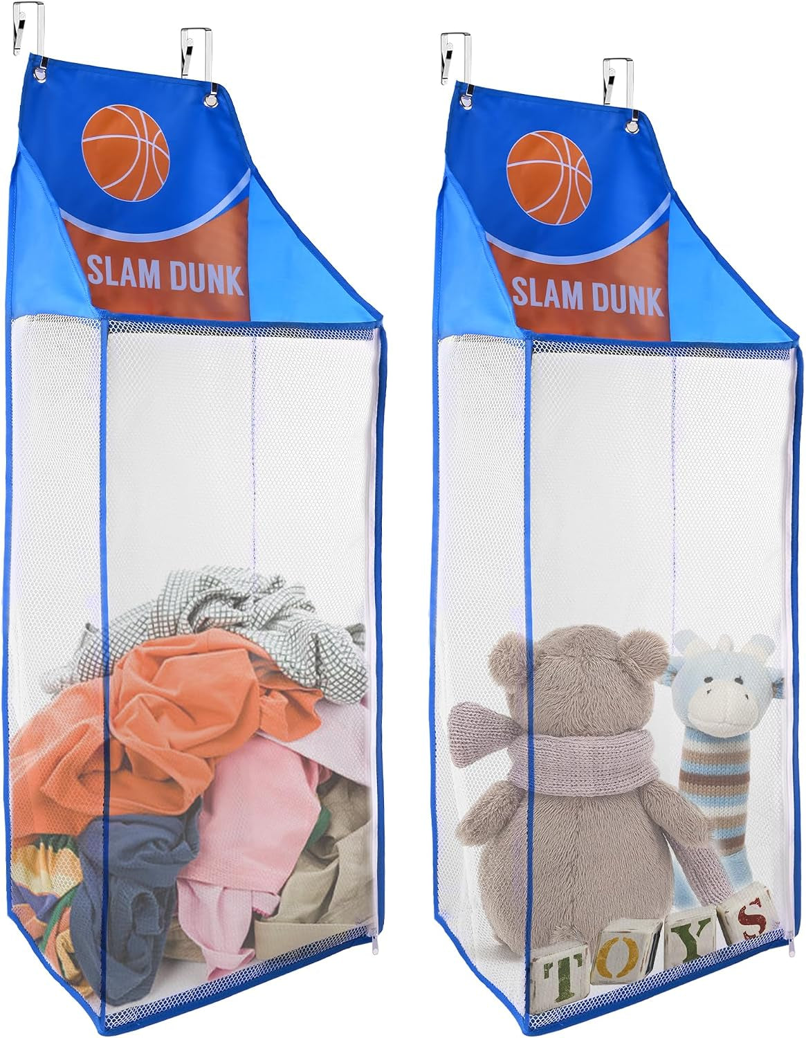 SPINFOX 2 Pack over the Door Laundry Hamper, Hanging Basketball Basket