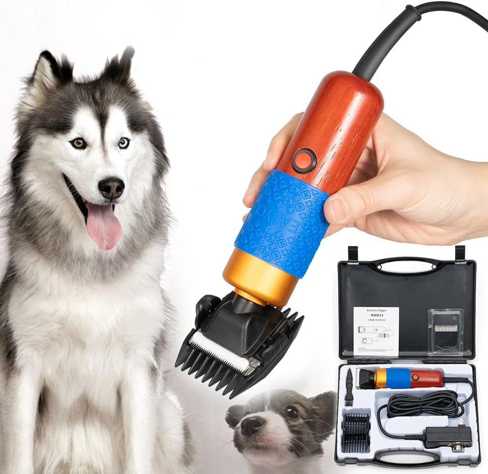 10Ft Sheep Shears, with Plug & 2 Blades 200W Electric Clippers Animal Shave Grooming Farm for Dogs Cat Goat Alpaca, Llamas, Angora Rabbits Shearing Hand Piece Cutter Livestock Pet Supplies