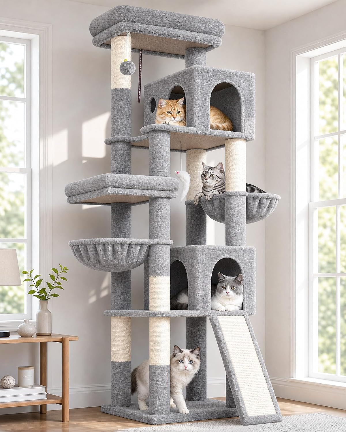 Globlazer 72In Heavy Duty Cat Tree Tower for Indoor Cats Large Adult, F72H