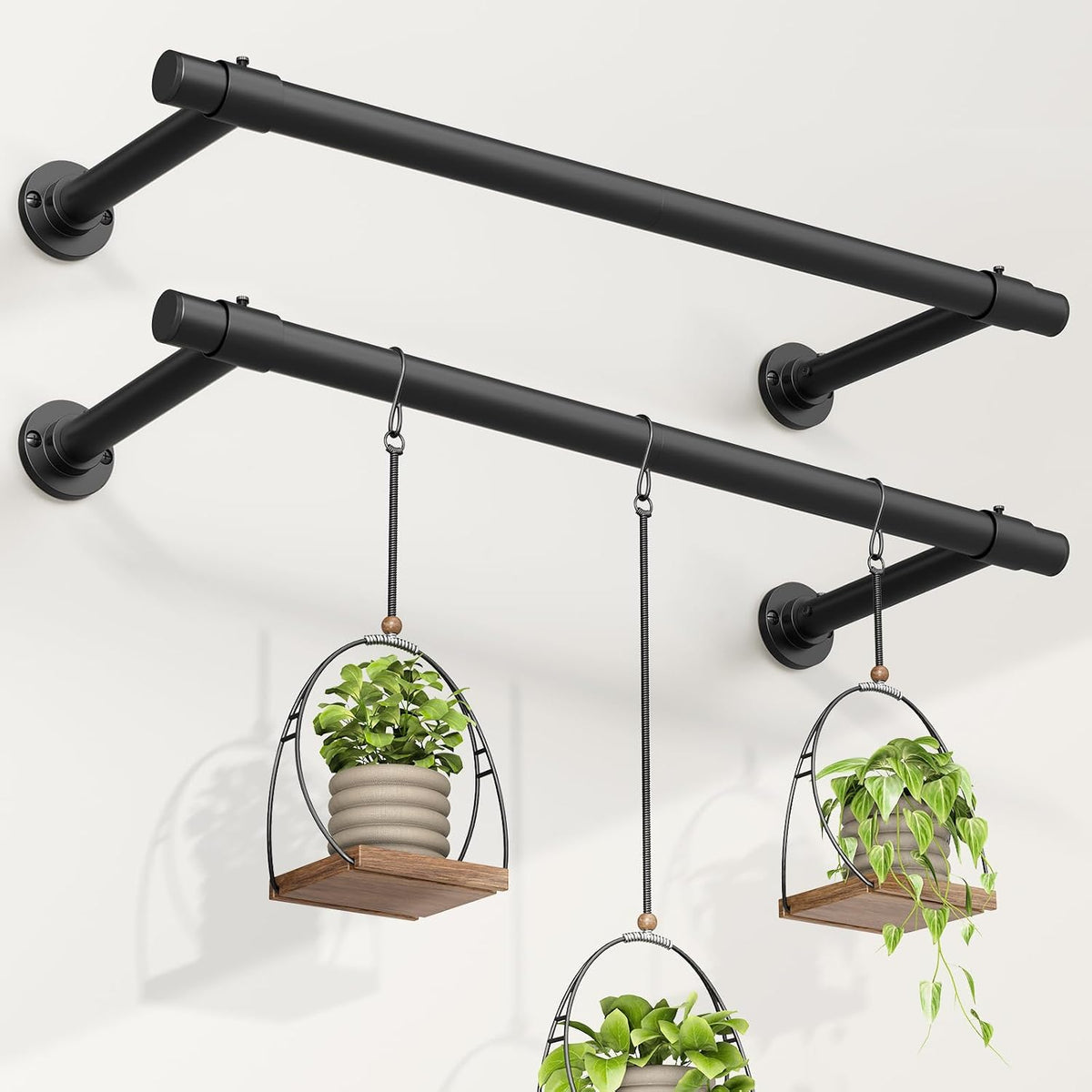 2 Pack Window Plant Hanger Indoor, 32 Inch Heavy Duty Plant Hanging Rod