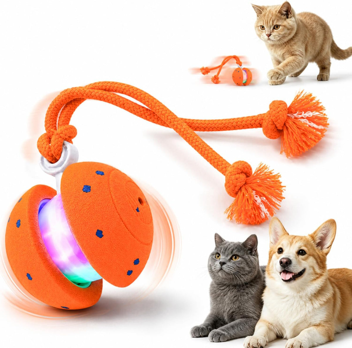 Osou Interactive Dog Toy for Small Dogs with 3 Play Settings Automatic Moving, Motion-Activated, Auto Off, Rechargeable ETPU Rolling Dog Ball for Indoor Exercise and Mental Stimulation