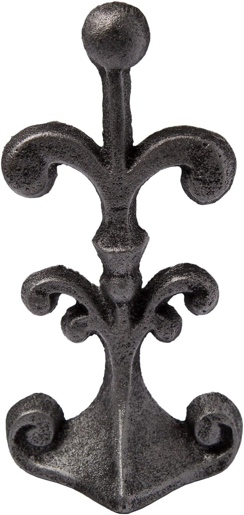 Comfify Silver with Black Fleur De Lis Cast Iron Door Stop – 4X3.5X7.75