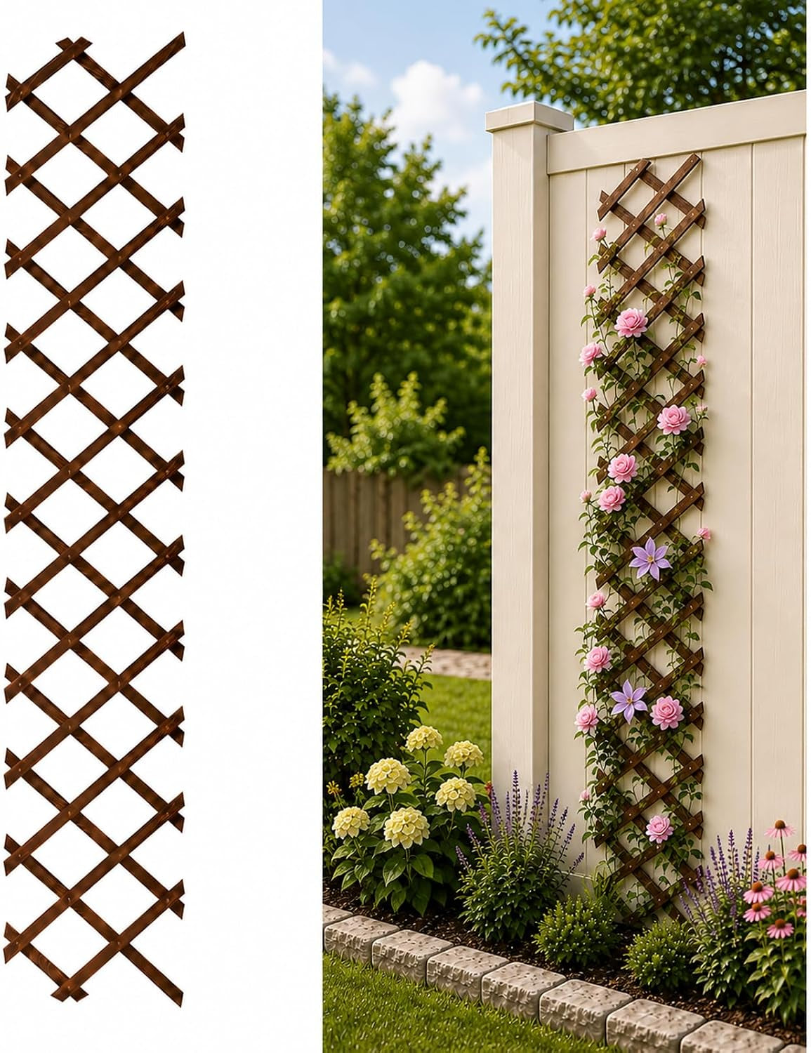 Expandable Garden Trellis, 13"X68" Trellis for Climbing Plants Outdoor 1PCS