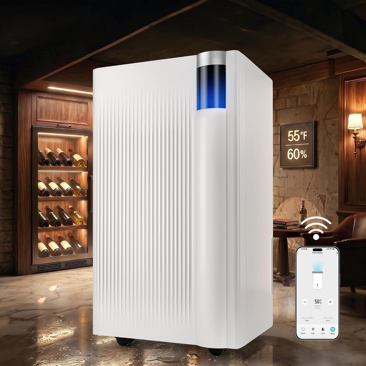 Uthfy 38 Pints Dehumidifier for Basement with Drain Hose, 3000 Sq. Ft Dehumidifiers for Home, Bedroom, Bathroom, Garage, 3 Modes, 24H Timer, Smart Humidity Control, Quiet Energy Saver, WIFI