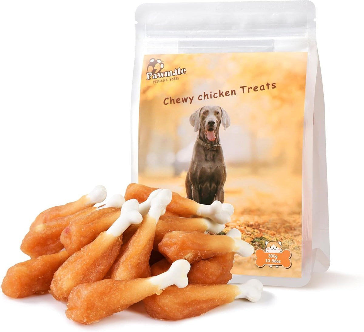 Pawmate Dog Treats Chicken Wrapped Calcium Bone Dog Chewy Snacks 10.6 Oz
