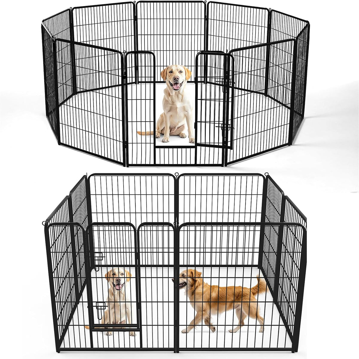 DUMOS Dog Playpen 40 Inch 8 Panels Indoor Outdoor Metal Pet Fence