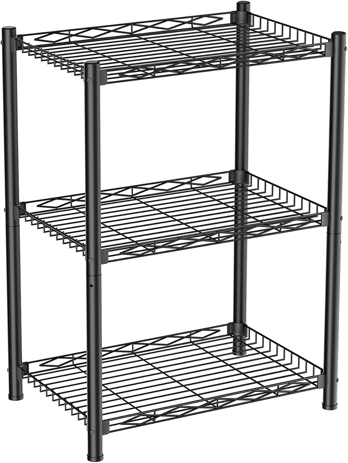 VETALLO 3 Tier Wire Shelf,Small Metal Shelving (16.6" L X 11.8" W X 30" H)