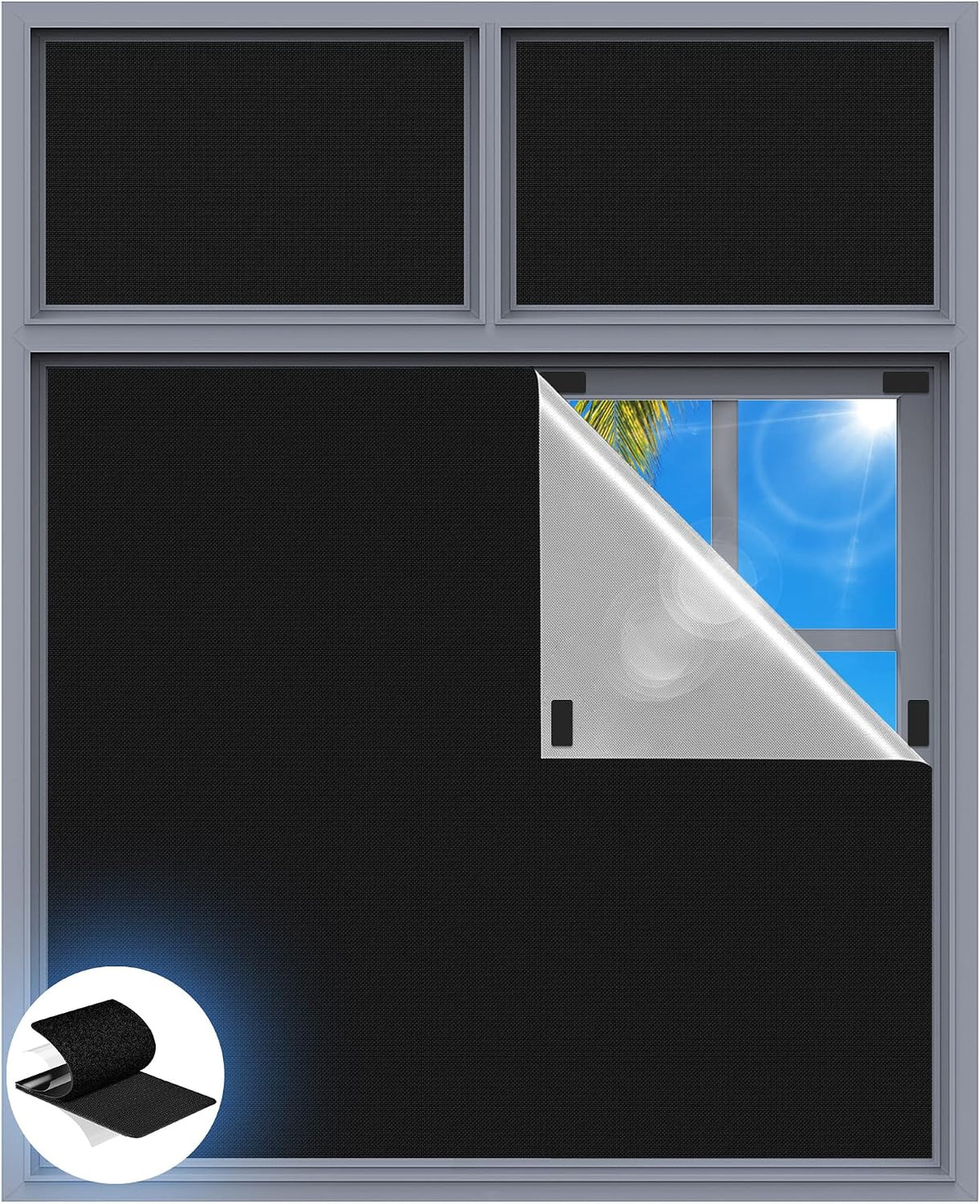 Blackout Curtains for Bedroom, 100" X 58" Portable Blackout Blinds No Drill